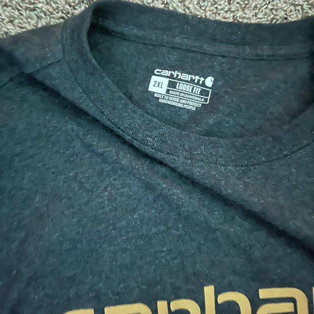 Carhartt Men's Dark Gray Tee with Gold Logo - Picture 2 of 3
